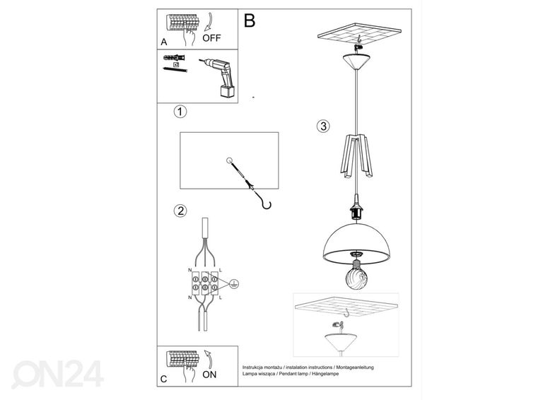 Riippuvalaisin Casco, musta / valkoinen kuvasuurennos