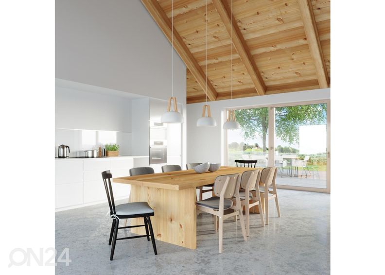 Riippuvalaisin Casco, valkoinen / luonnollinen puu kuvasuurennos