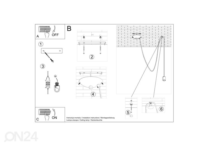 Riippuvalaisin Edison 1, musta kuvasuurennos