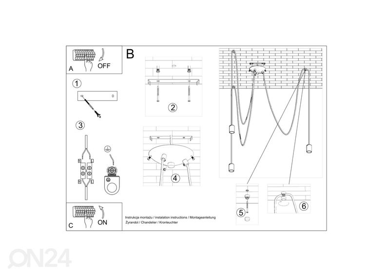 Riippuvalaisin Edison 3, musta kuvasuurennos