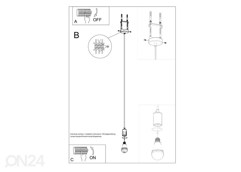 Riippuvalaisin Edison, musta kuvasuurennos