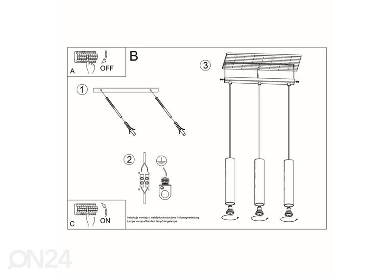 Riippuvalaisin Lino 3, puu kuvasuurennos