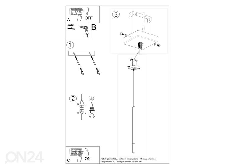 Riippuvalaisin Mozaica 1, musta/kullanvärinen kuvasuurennos
