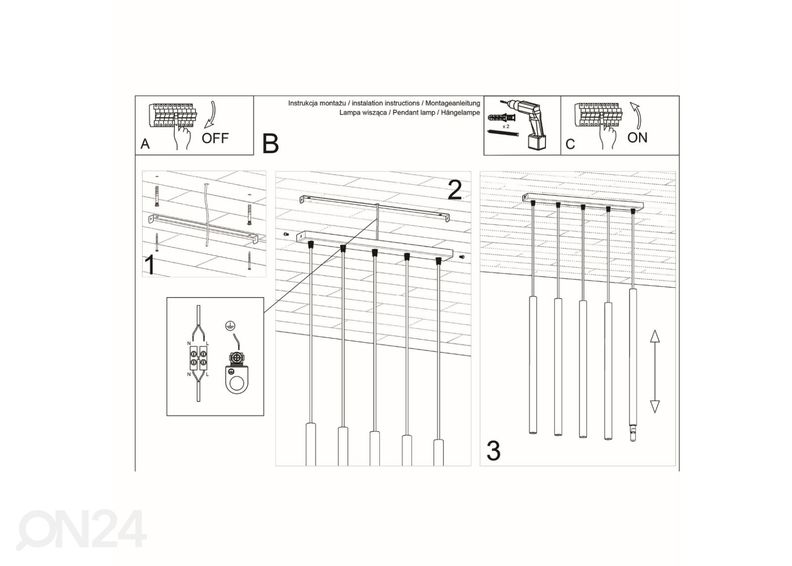 Riippuvalaisin Pastelo 5, valkoinen kuvasuurennos