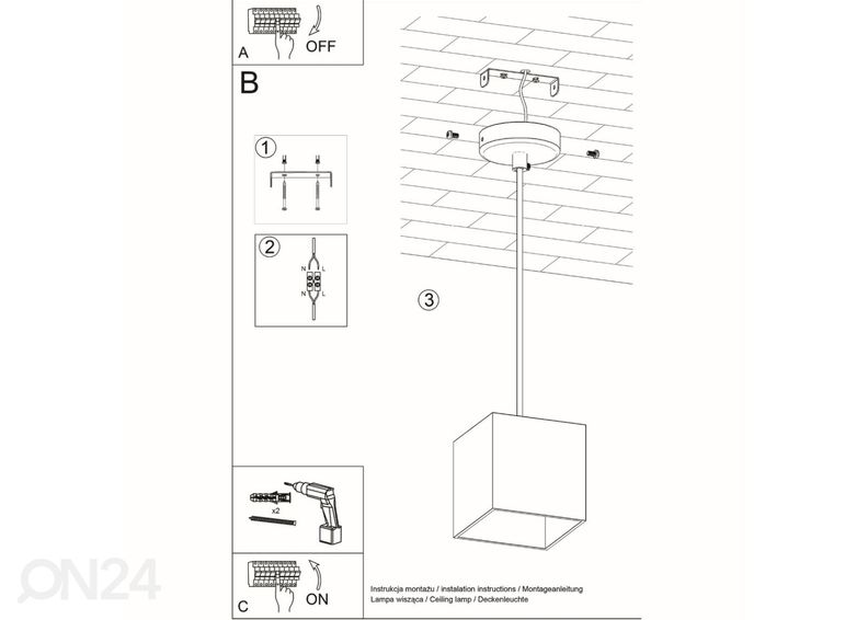 Riippuvalaisin Quad 1, valkoinen kuvasuurennos