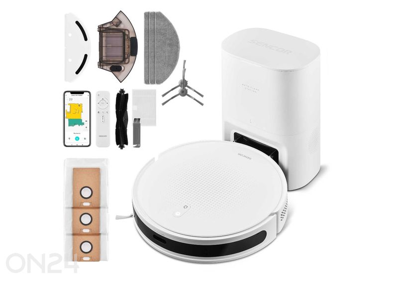 Robotti-imuri tyhjennysasemalla Sencor SRV7485WH kuvasuurennos