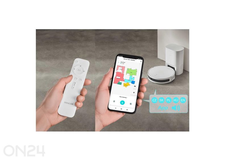 Robotti-imuri tyhjennysasemalla Sencor SRV7485WH kuvasuurennos