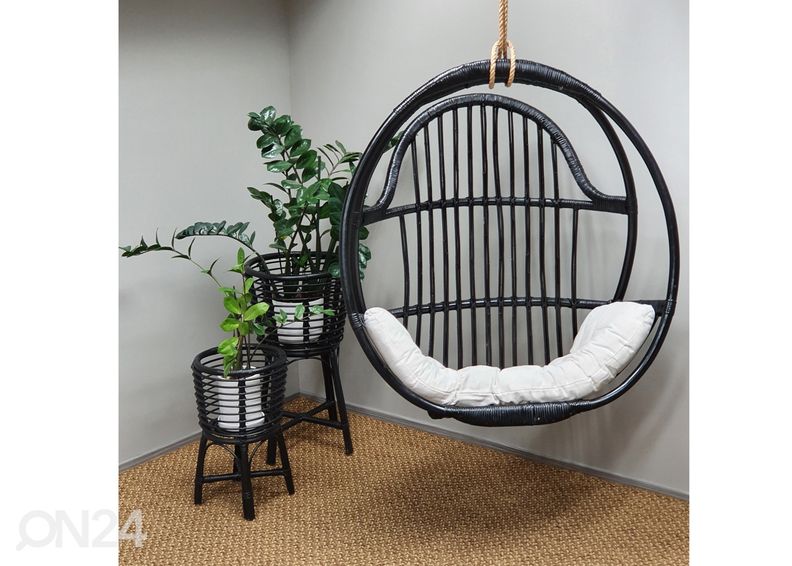 Rottinkinen riipputuoli Bali, musta kuvasuurennos