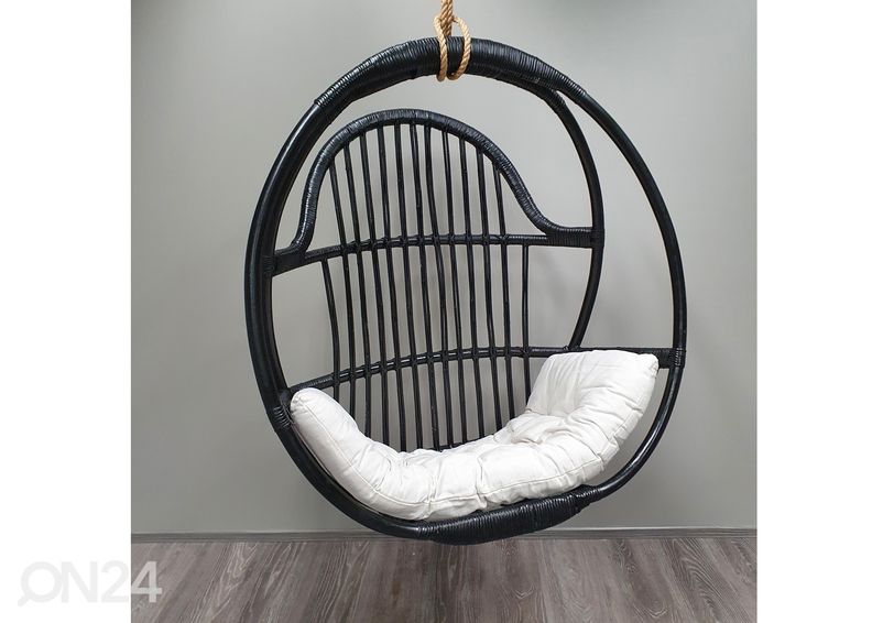 Rottinkinen riipputuoli Bali, musta kuvasuurennos