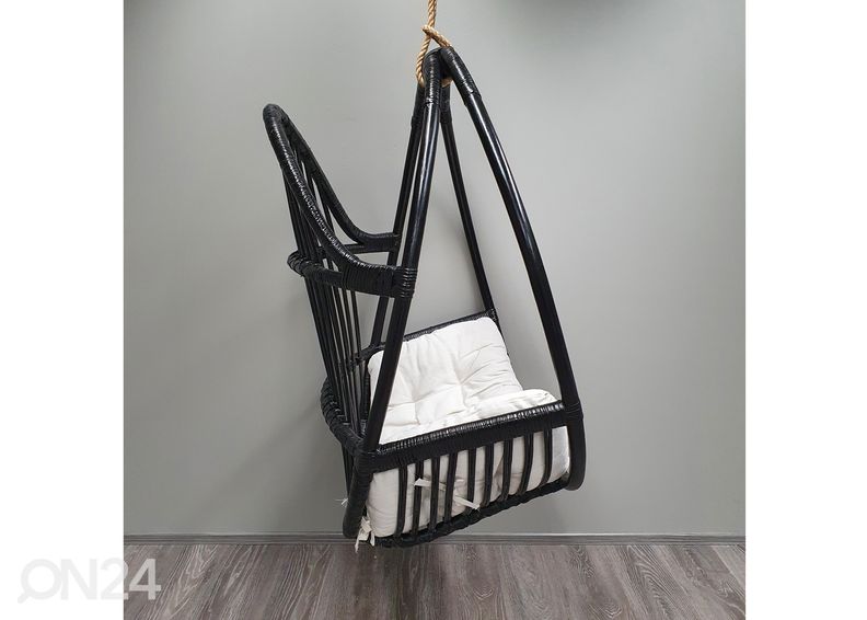 Rottinkinen riipputuoli Bali, musta kuvasuurennos