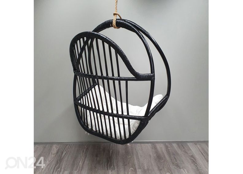 Rottinkinen riipputuoli Bali, musta kuvasuurennos