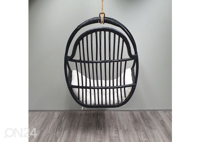 Rottinkinen riipputuoli Bali, musta kuvasuurennos