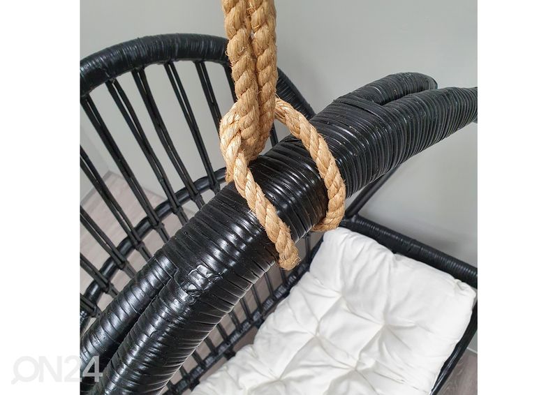 Rottinkinen riipputuoli Bali, musta kuvasuurennos