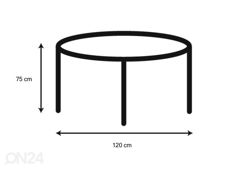 Ruokapöyä Neva Ø120 cm kuvasuurennos