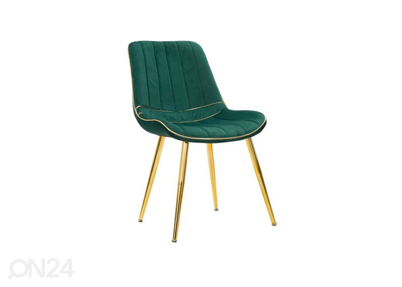 Ruokapöydän tuolit Glam (2 kpl), vihreä/kullanvärinen kuvasuurennos