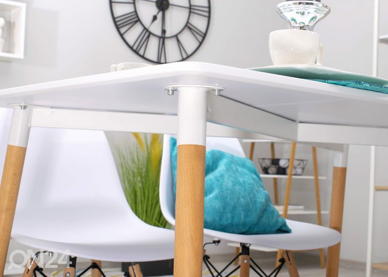 Ruokapöytä Adria 80x120 cm, valkoinen kuvasuurennos