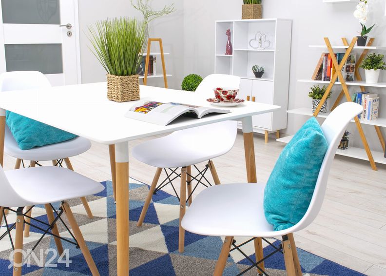 Ruokapöytä Adria 80x120 cm, valkoinen kuvasuurennos