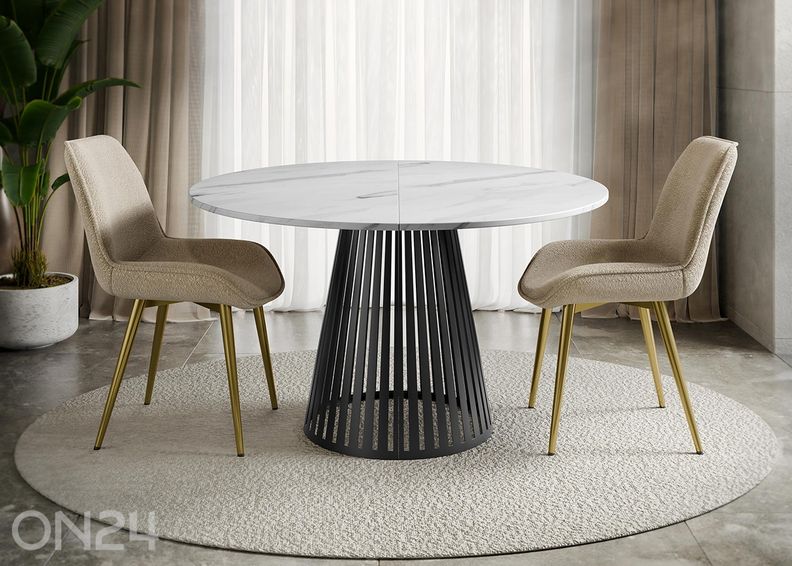 Ruokapöytä Cone 120x120-196 cm kuvasuurennos