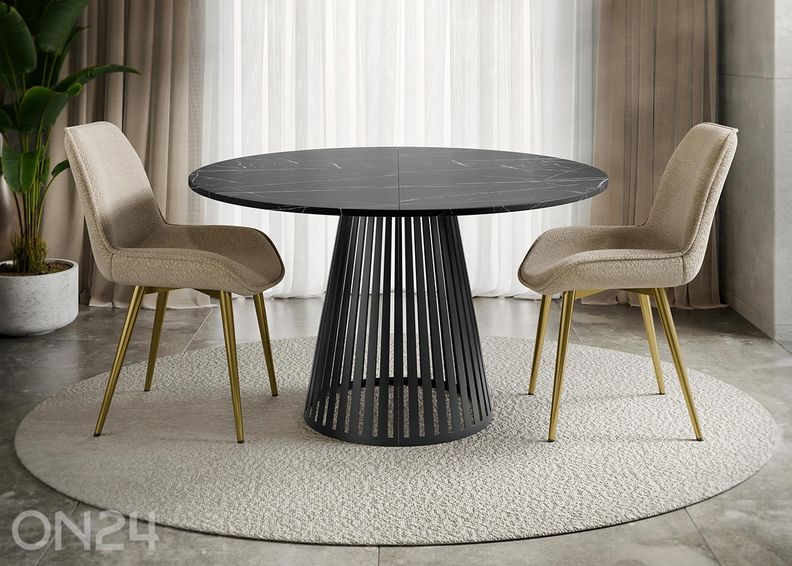 Ruokapöytä Cone 120x120-196 cm kuvasuurennos