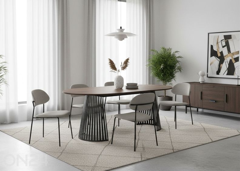 Ruokapöytä Cone 120x120-196 cm kuvasuurennos