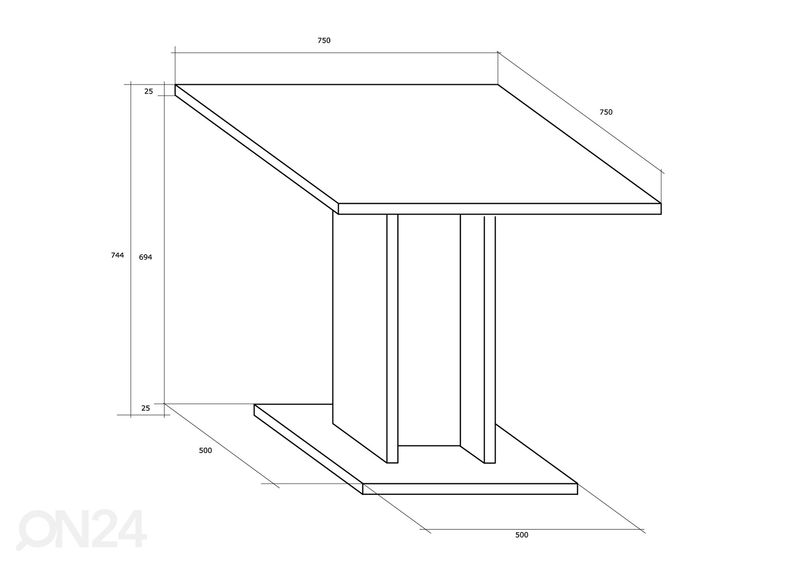 Ruokapöytä Leap 75x75 cm kuvasuurennos