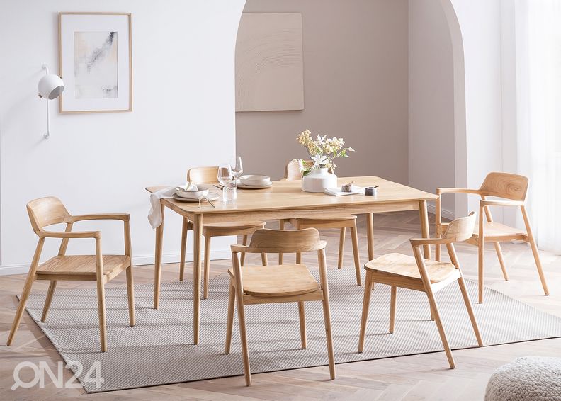 Ruokapöytä Scandi Blonde 90x160 cm, sungkai kuvasuurennos