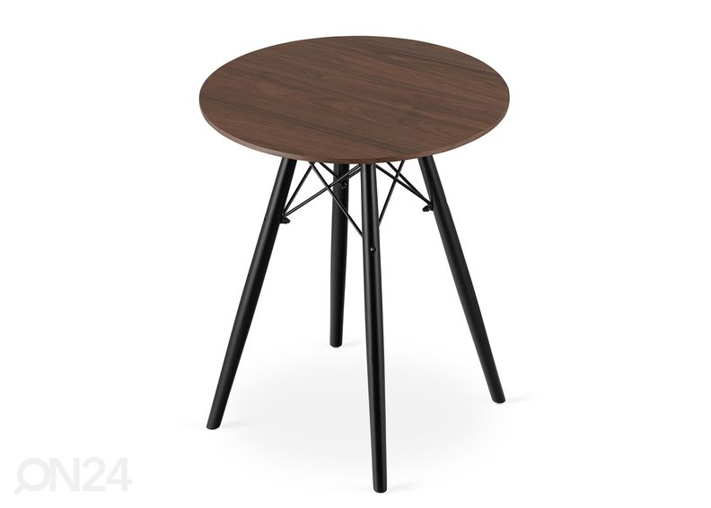 Ruokapöytä Todi Ø 60 cm, tumma saarni kuvasuurennos