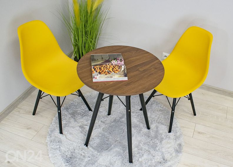 Ruokapöytä Todi Ø 60 cm, tumma saarni kuvasuurennos