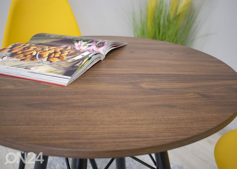 Ruokapöytä Todi Ø 60 cm, tumma saarni kuvasuurennos