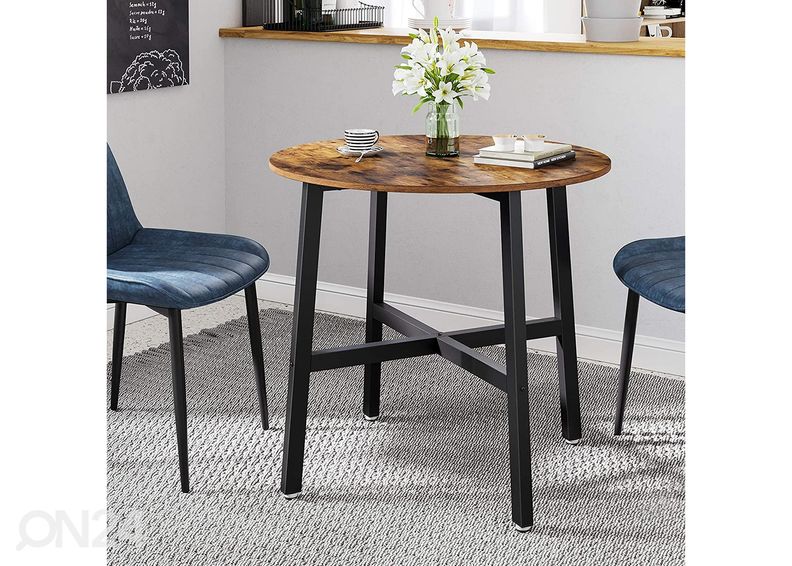 Ruokapöytä Todi Ø 80 cm, ruskea/musta kuvasuurennos