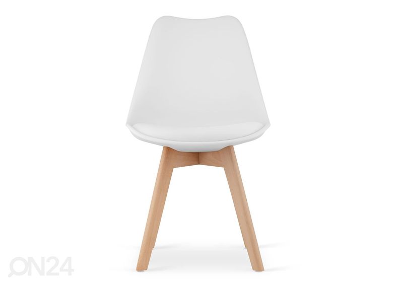 Ruokatuolit 4 kpl, valkoinen / luonnollinen kuvasuurennos