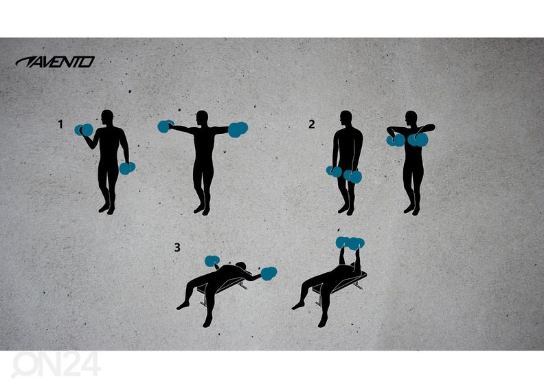 Säädettävä käsipaino Avento 15 kg kuvasuurennos