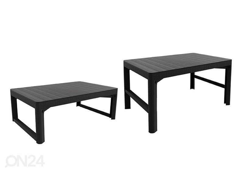Säädettävä puutarhapöytä Keter Lyon 71x116 cm, grafiitti kuvasuurennos