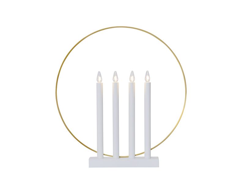 Sähkökynttelikkö Glory, valkoinen kuvasuurennos