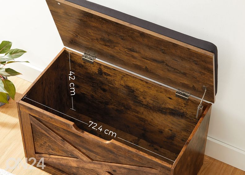 Säilytysarkku/ säilytyslaatikko/ rahi, ruskea/ tummanharmaa kuvasuurennos