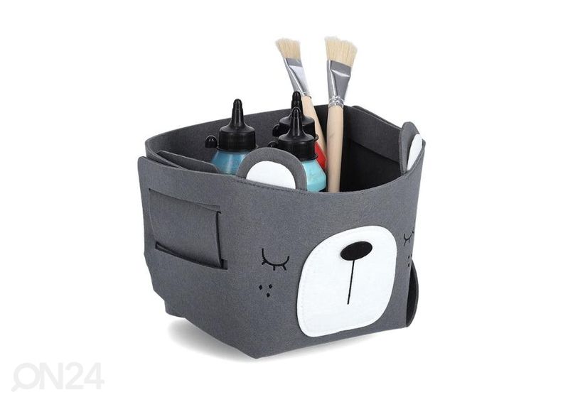 Säilytyskori huopakangasta Karhu, harmaa kuvasuurennos