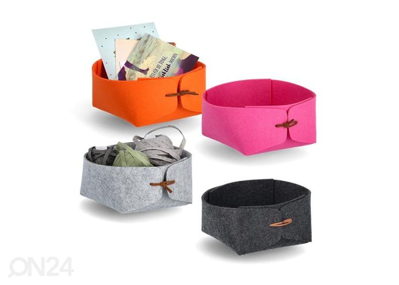 Säilytyskori huopakangasta, tummanharmaa kuvasuurennos