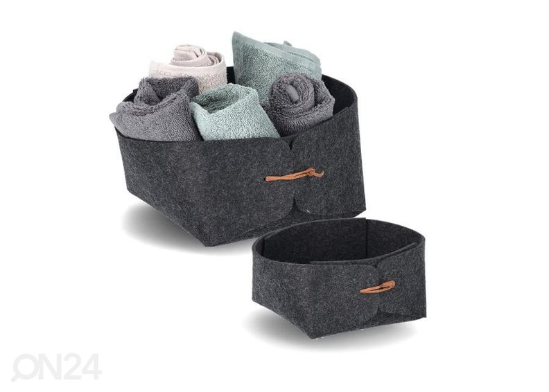 Säilytyskori huopakangasta, vaaleanharmaa kuvasuurennos