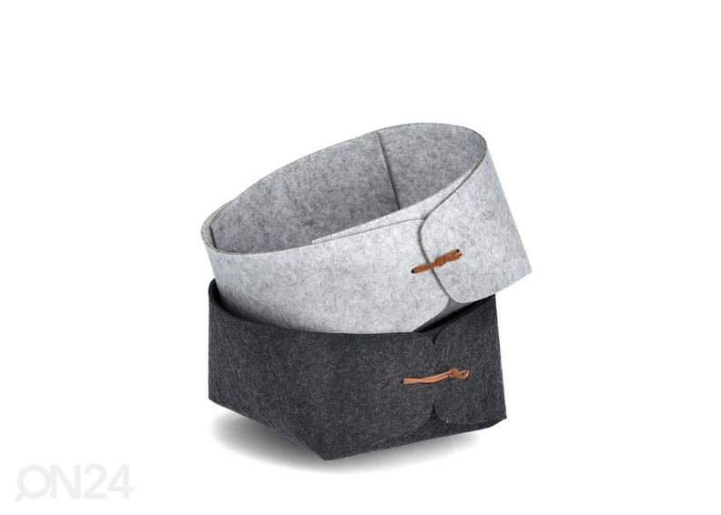 Säilytyskori huopakangasta, vaaleanharmaa kuvasuurennos