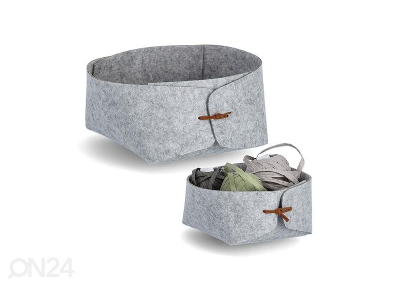 Säilytyskori huopakangasta, vaaleanharmaa kuvasuurennos