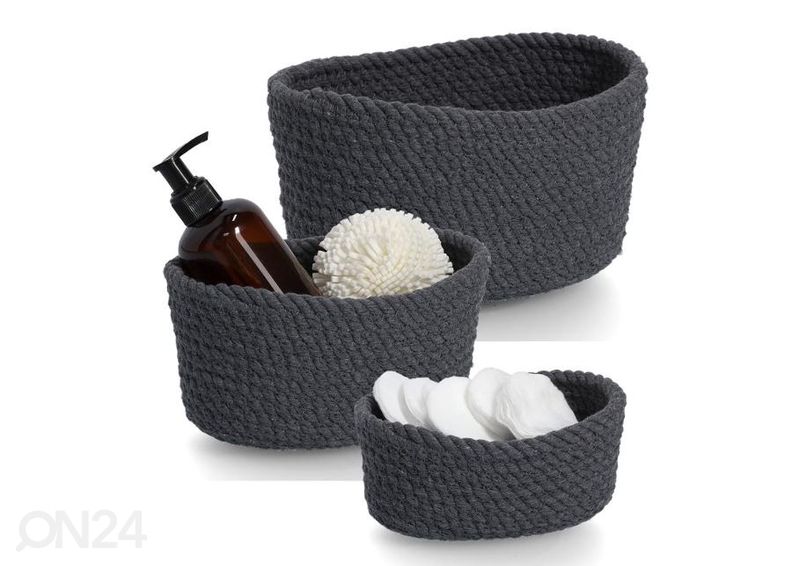 Säilytyskorit 3 kpl, tummanharmaa kuvasuurennos