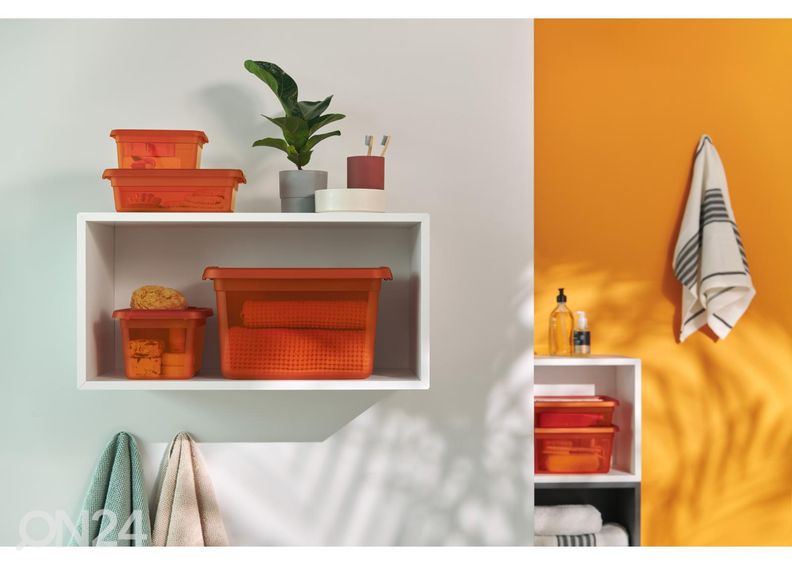Säilytyslaatikko BaseStore 1,5 L, 14x19xh9 cm oranssi kuvasuurennos