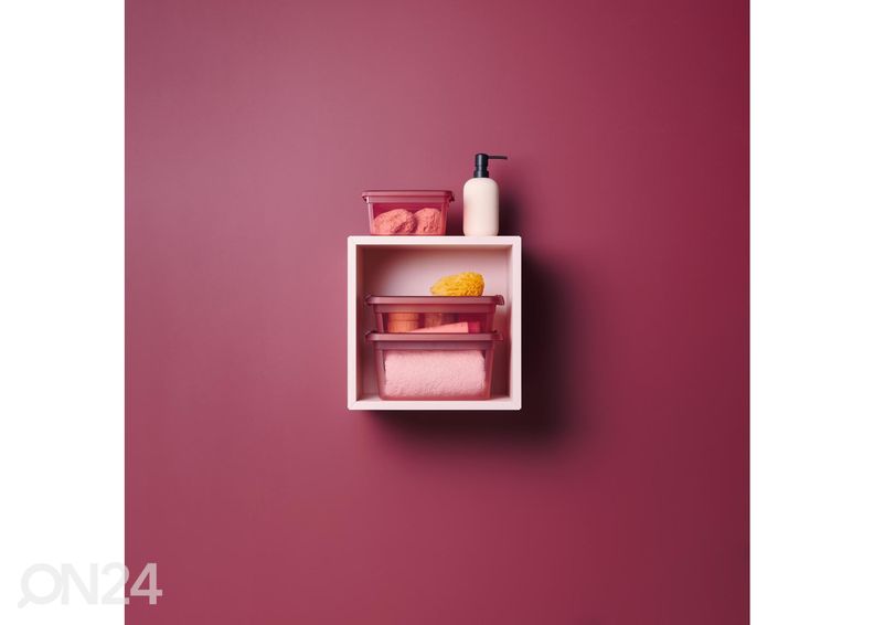 Säilytyslaatikko BaseStore 1,5 L, 14x19xh9 cm roosa kuvasuurennos