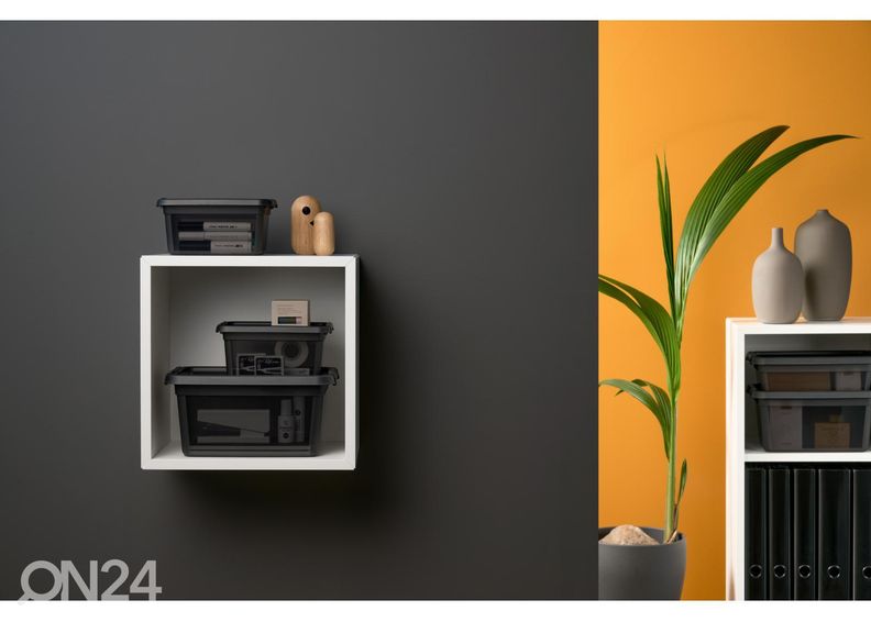 Säilytyslaatikko BaseStore 12,5 L, 28x38xh16 cm harmaa kuvasuurennos