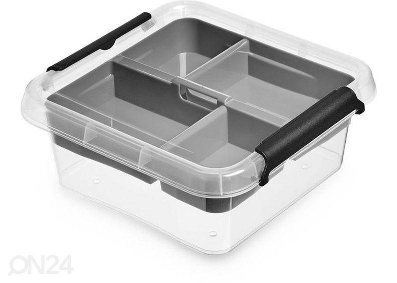 Säilytyslaatikko järjestäjällä 2 L, 20x20x8 cm kuvasuurennos