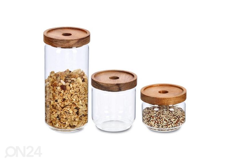 Säilytyspurkki akaasiapuu kannella 260 ml kuvasuurennos