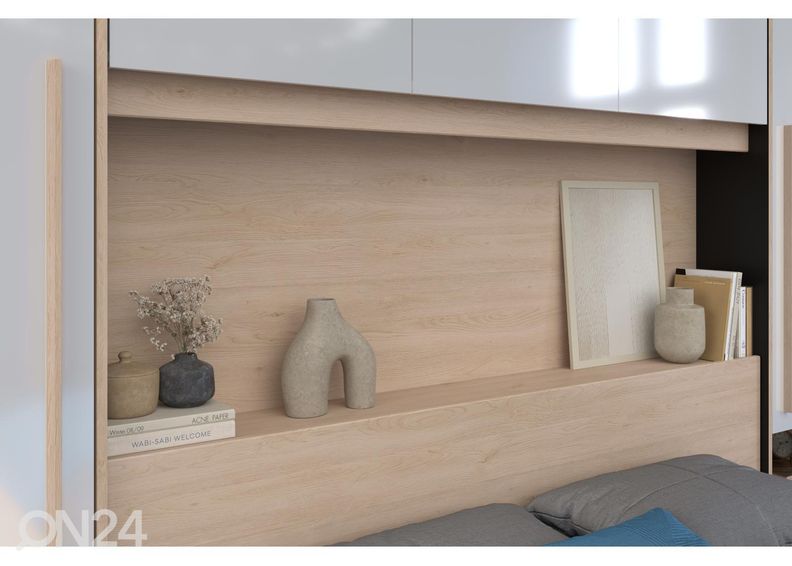 Sängyn päätykaappi Bridge + LED kuvasuurennos