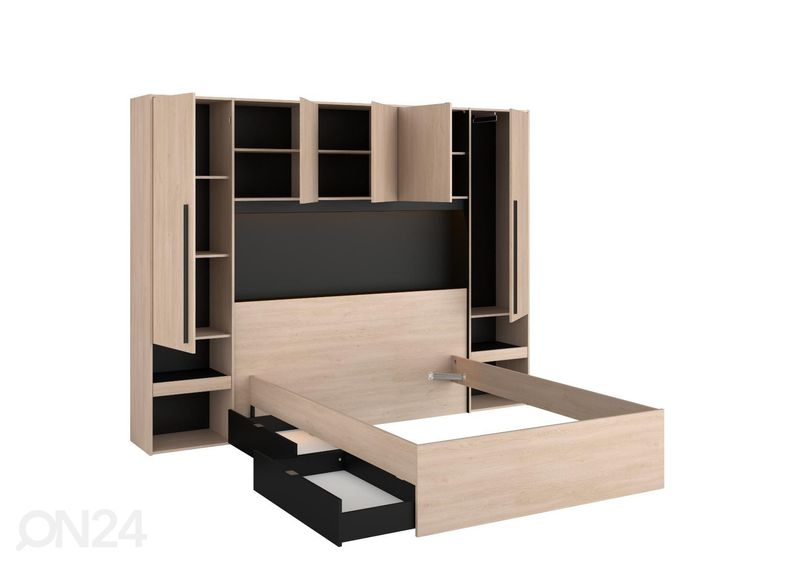 Sängyn päätykaappi Bridge + LED kuvasuurennos