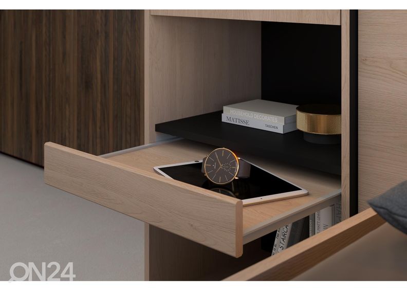 Sängyn päätykaappi Bridge + LED kuvasuurennos