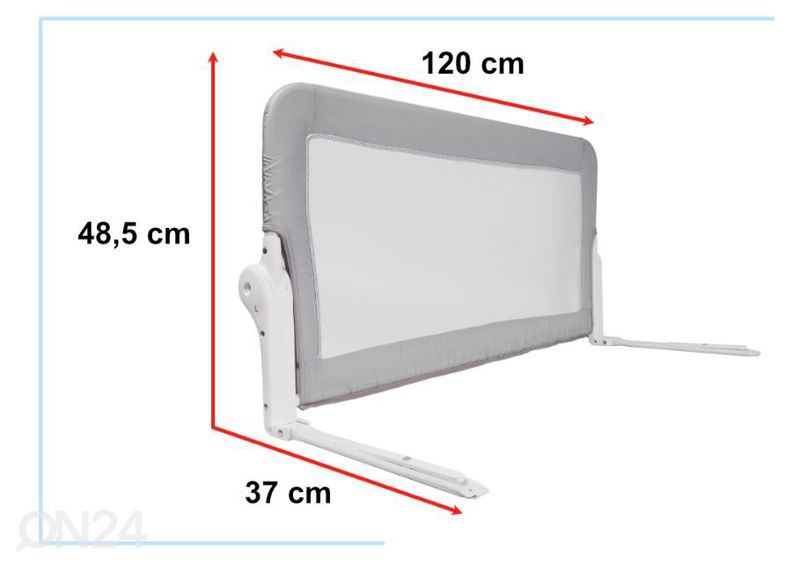 Sängyn suojus 120 cm harmaa kuvasuurennos